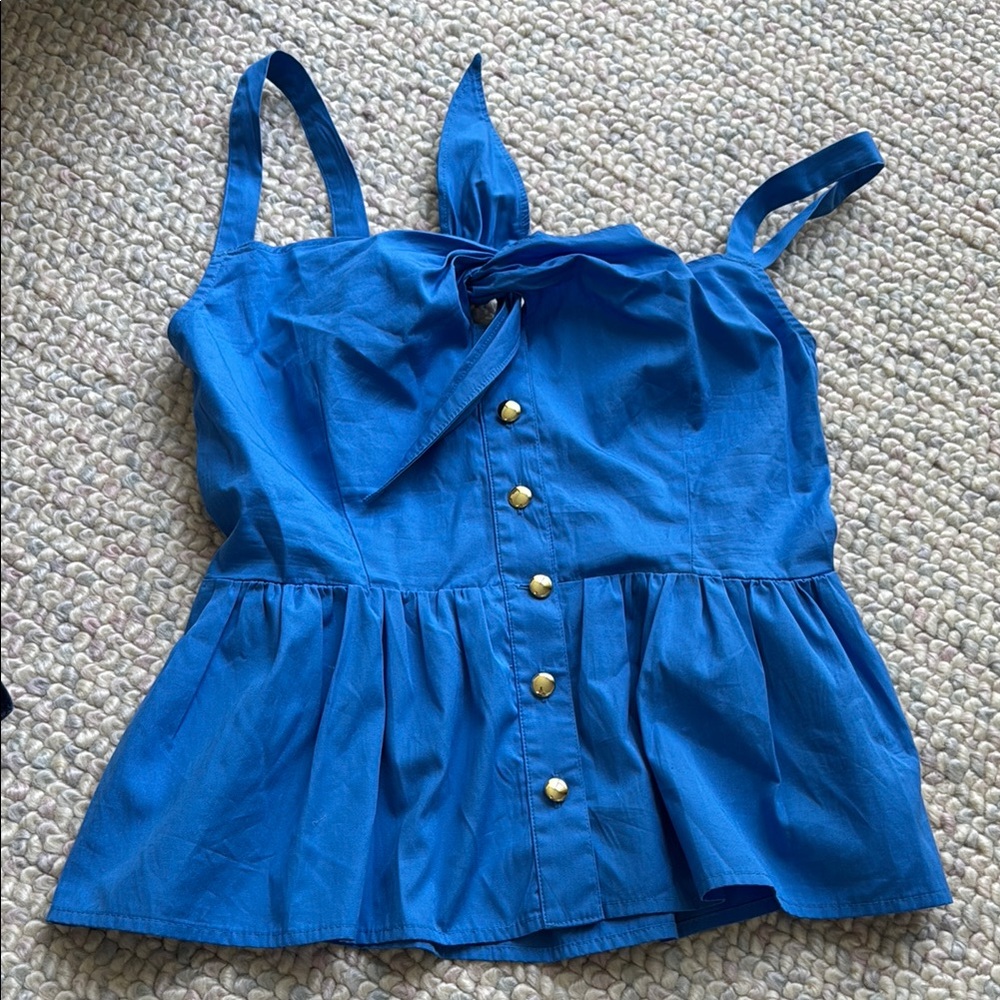 Jcrew Blue Button-Up Top size 0 NWT